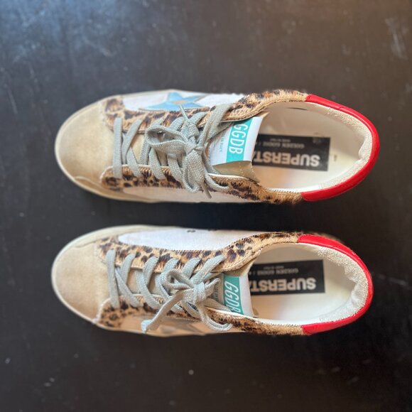 Golden Goose Super-Star with silver star and leopard-print pony skin - Picture 3 of 4